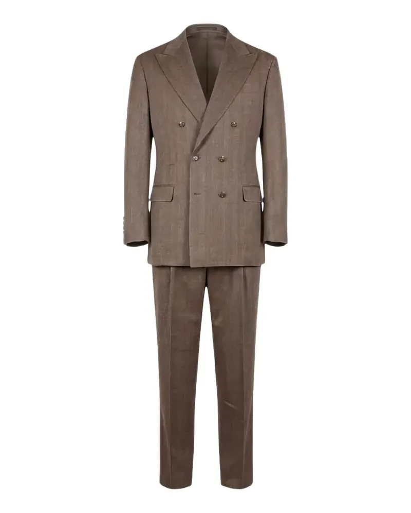 Brunello Cucinelli double-breasted herringbone suit - Braun Braun