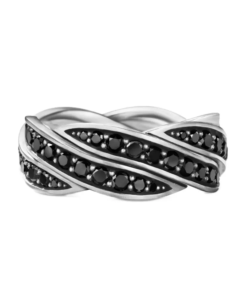 David Yurman DY Helios Sterlingsilber-Ring mit Diamanten (9mm Silber