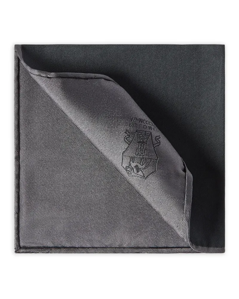 Brunello Cucinelli logo-print pocket square - Grau Grau