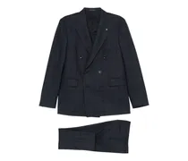 Doppelreihiger Anzug mit Karo - Blau