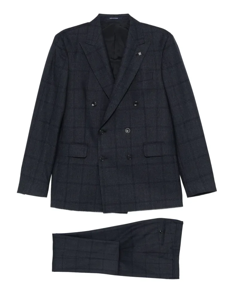 Tagliatore Doppelreihiger Anzug mit Karo - Blau Blau