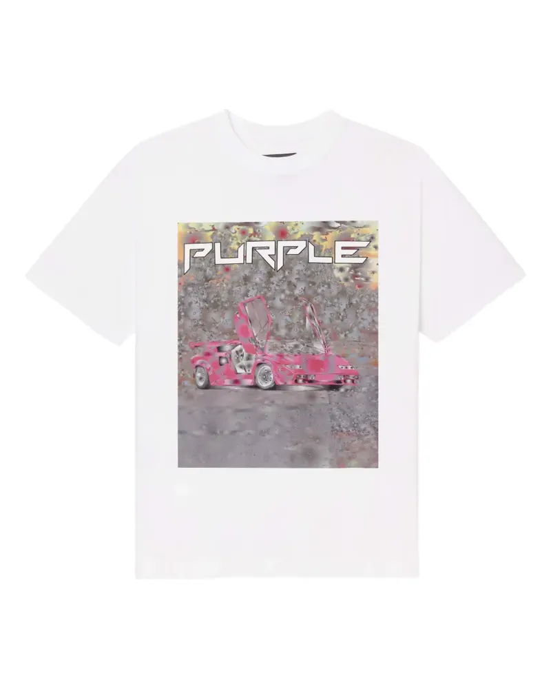 PURPLE BRAND T-Shirt mit grafischem Print - Weiß Weiß