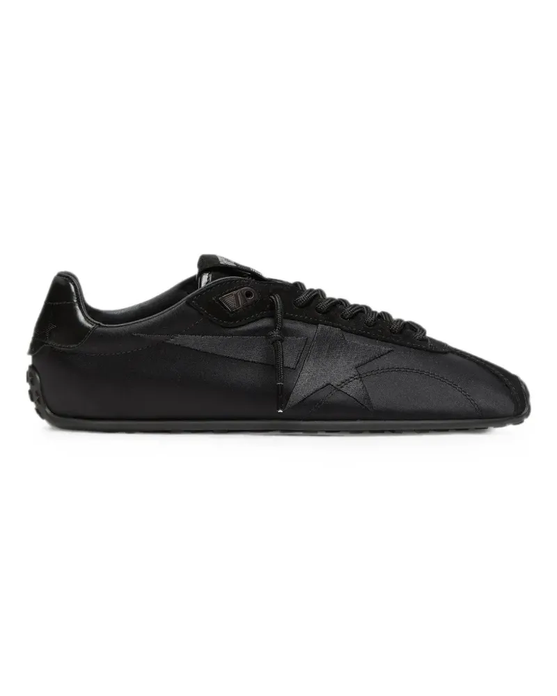 Golden Goose Marathon Speed Satin-Obermaterial aus Wildleder mit Zunge und gesticktem Stern-Absatz - Schwarz Schwarz