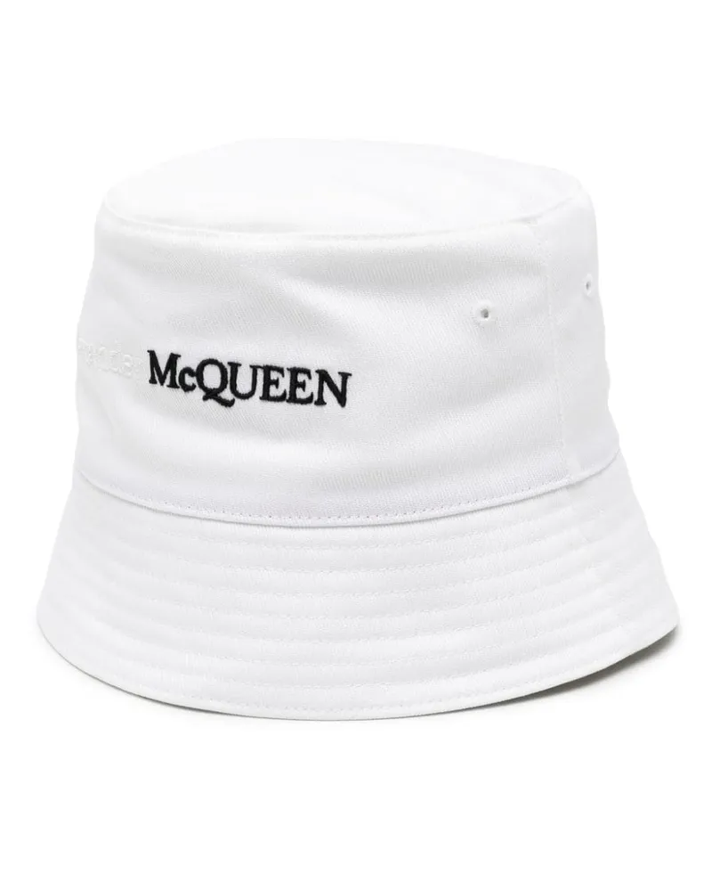 Alexander McQueen Fischerhut mit Logo-Stickerei - Weiß Weiß