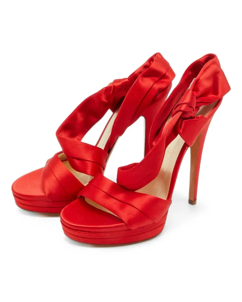 Casadei Slingback-Sandalen mit Schleife - Rot Rot