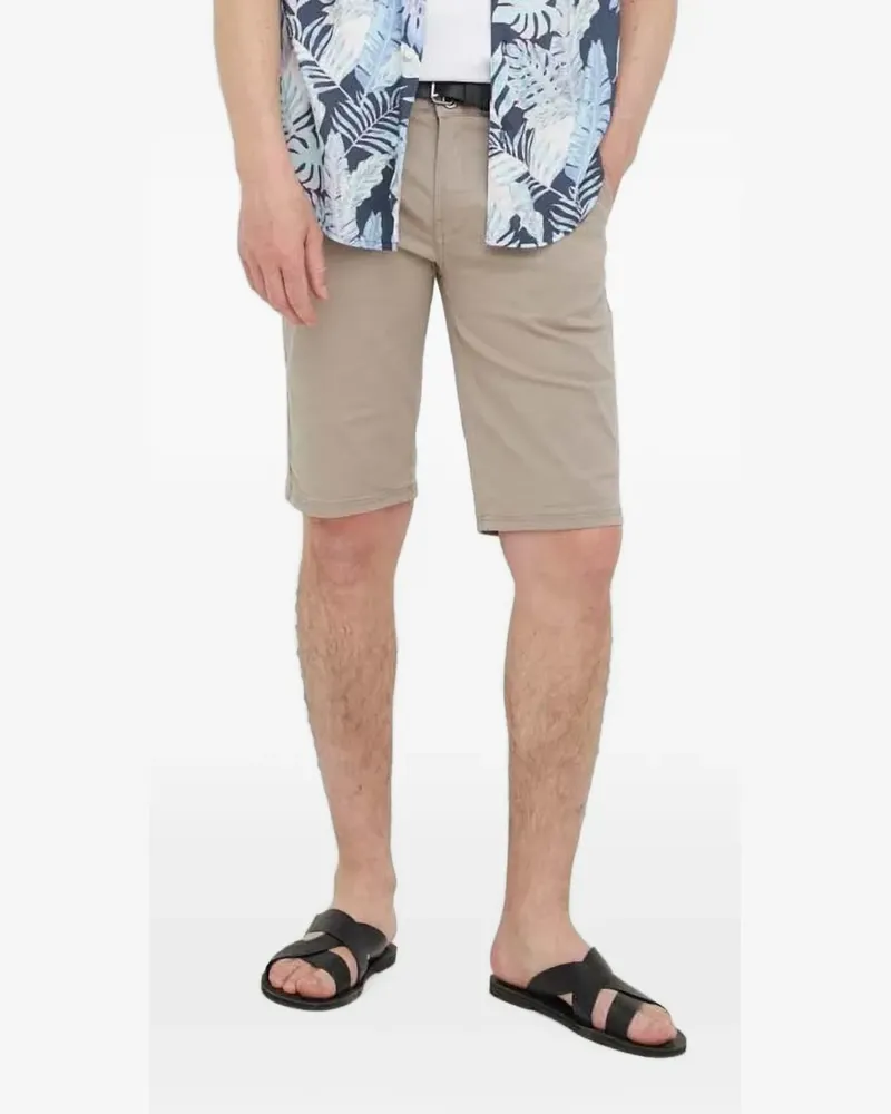 Lindbergh logo-patch chino shorts - Nude Nude