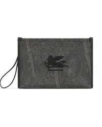 Etro Große Essential Clutch mit Paisley-Print Schwarz