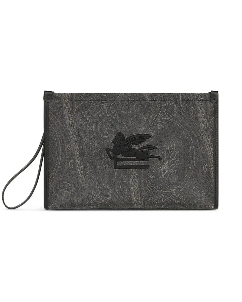 Etro Große Essential Clutch mit Paisley-Print - Schwarz Schwarz