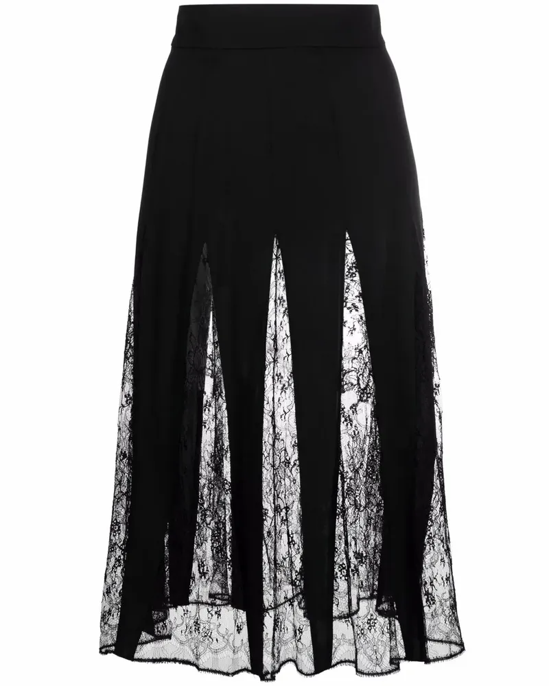 Dolce & Gabbana Midirock mit Spitzeneinsatz - Schwarz Schwarz