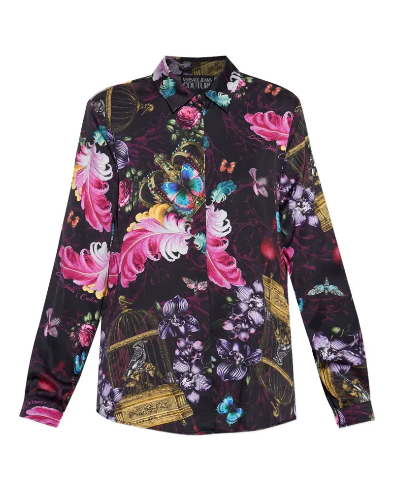 Versace Jeans feather-print shirt - Schwarz Schwarz