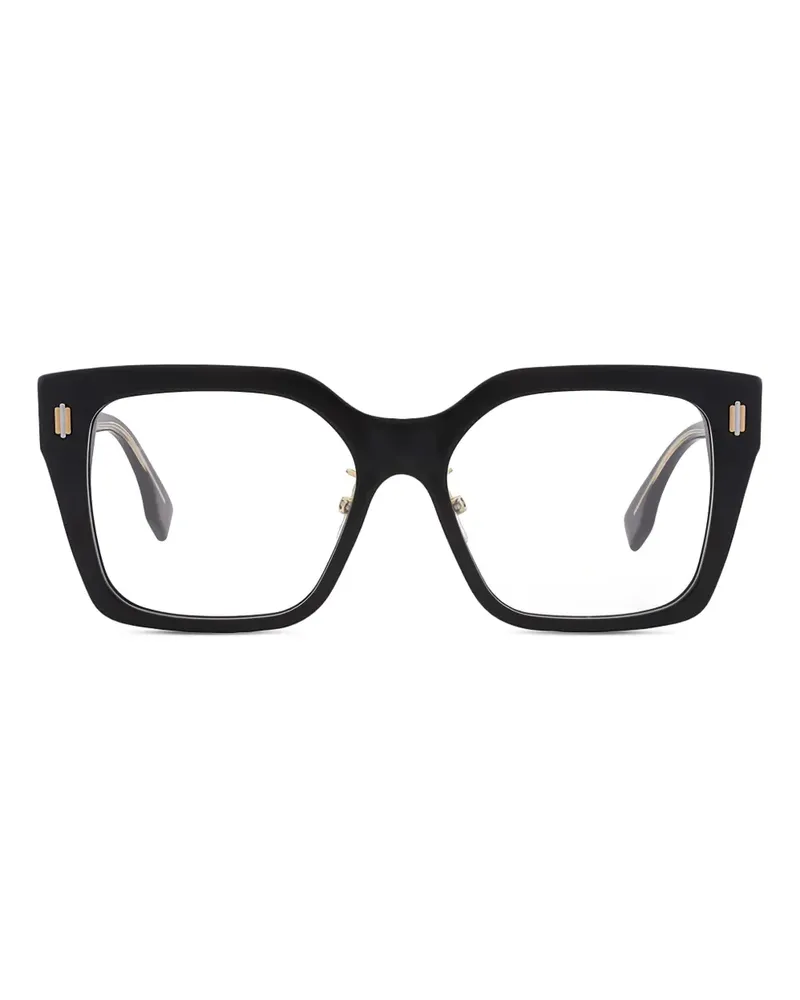 Fendi Brille mit eckigem Gestell - Schwarz Schwarz
