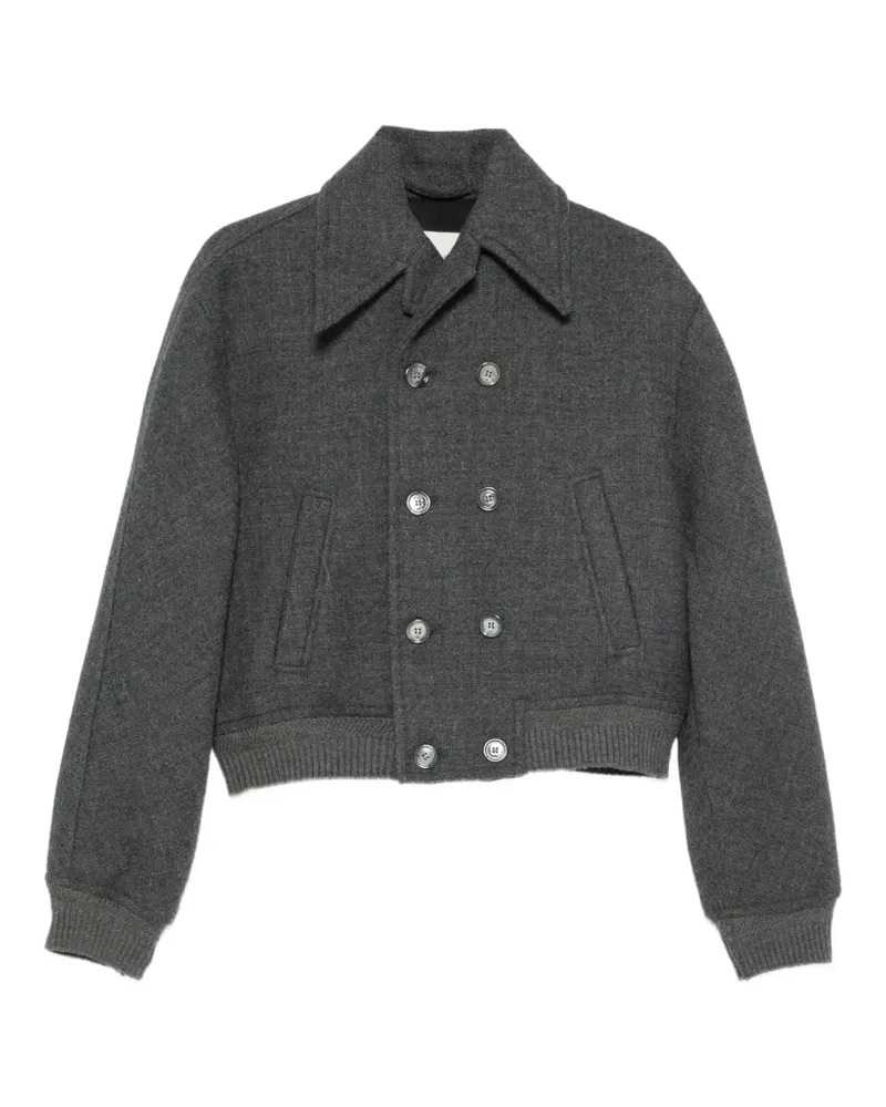 AMI Paris Doppelreihige Bomberjacke - Grau Grau