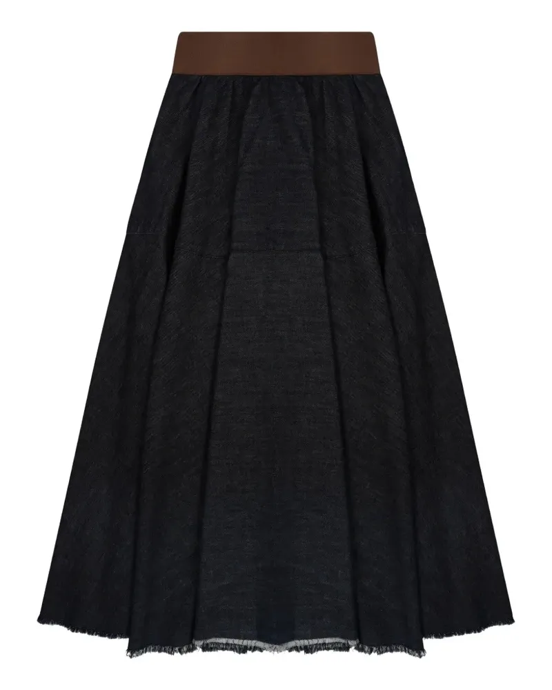 nine:inthe:morning frayed-edge panelled skirt - Blau Blau