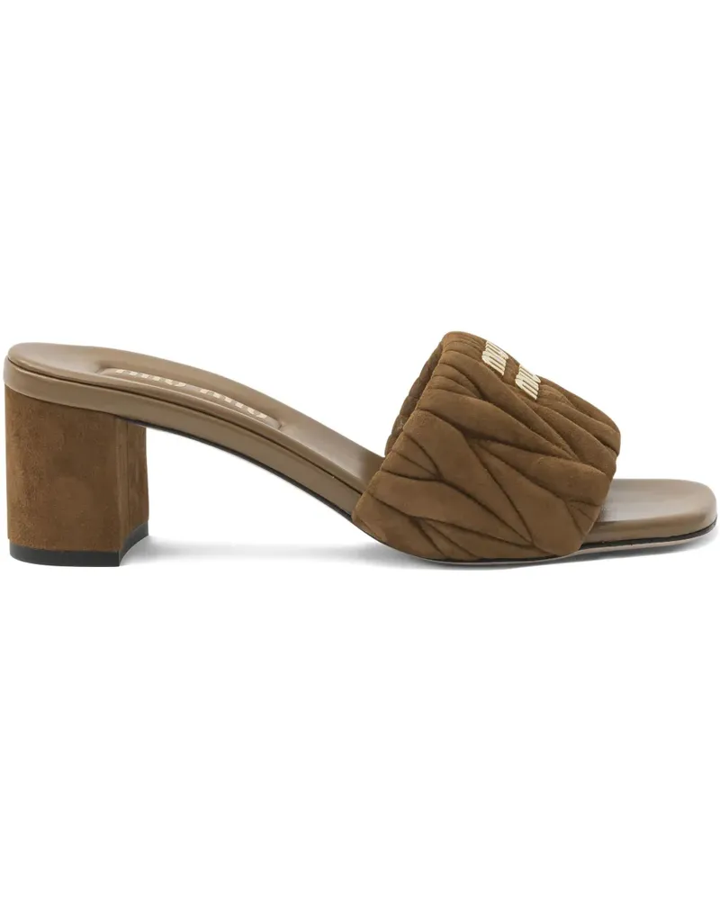 Miu Miu Gesteppte Sandalen - Braun Braun