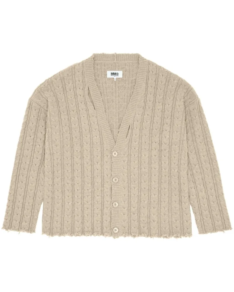 Maison Margiela Gerippter Cardigan mit V-Ausschnitt - Nude Nude