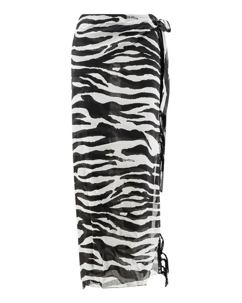 ATTICO zebra-print pareo skirt - Schwarz Schwarz