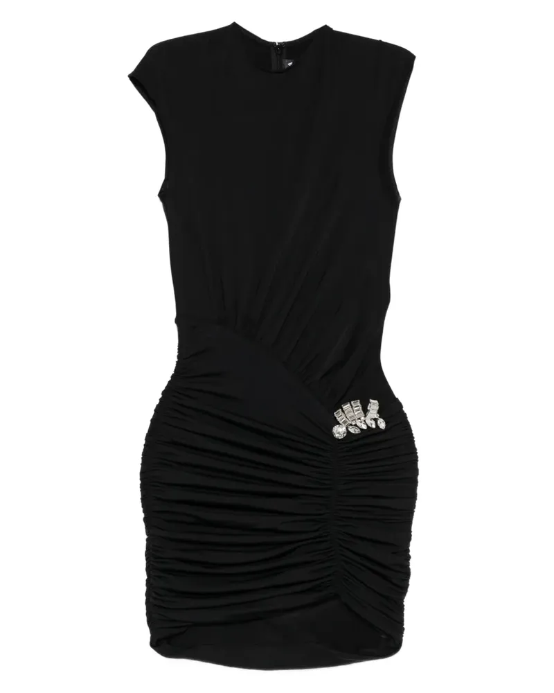 David Koma Kleid mit geraffter Verzierung - Schwarz Schwarz