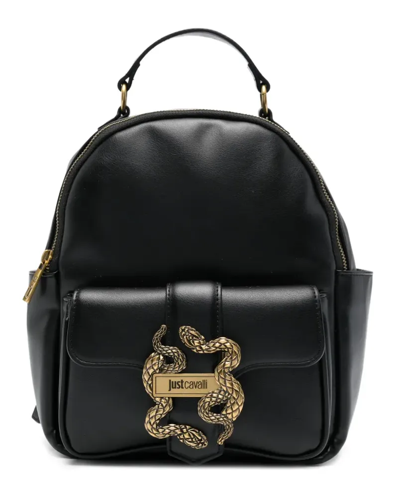 Just Cavalli Rucksack mit Schlangen-Applikation - Schwarz Schwarz