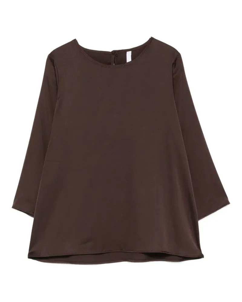IMPERIAL satin-finish keyhole-back blouse - Braun Braun