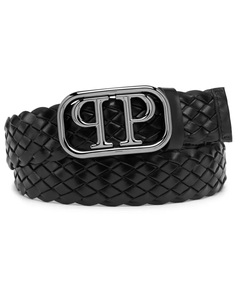 Philipp Plein Gürtel mit Logo-Schnalle - Schwarz Schwarz