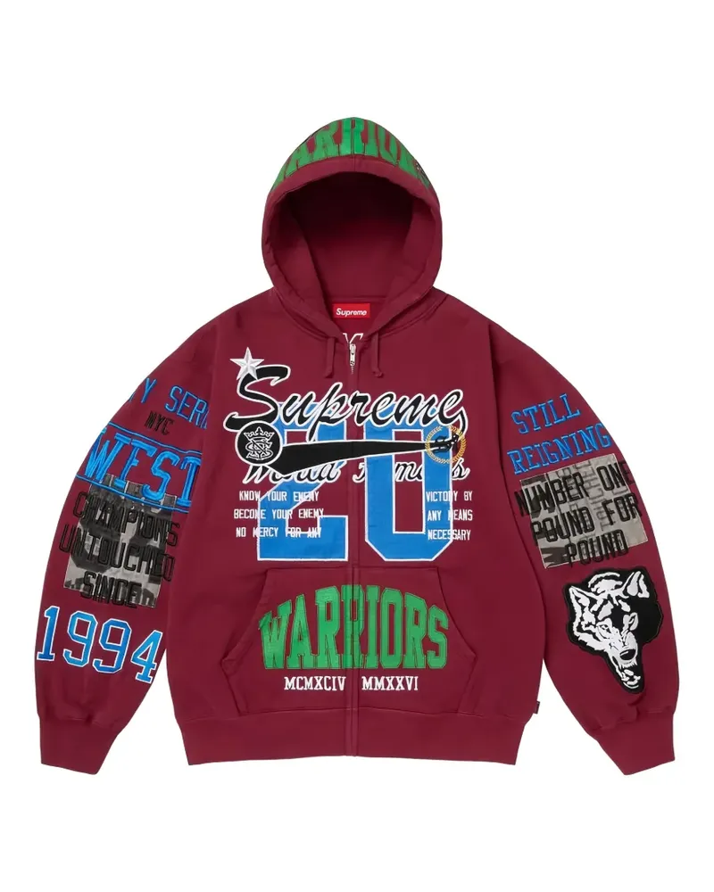 Supreme Being Warriors zip-up hoodie - Rot Rot