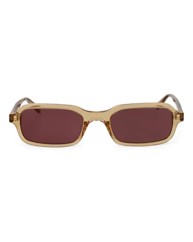 Saint Laurent Sonnenbrille mit eckigem Gestell - Nude Nude