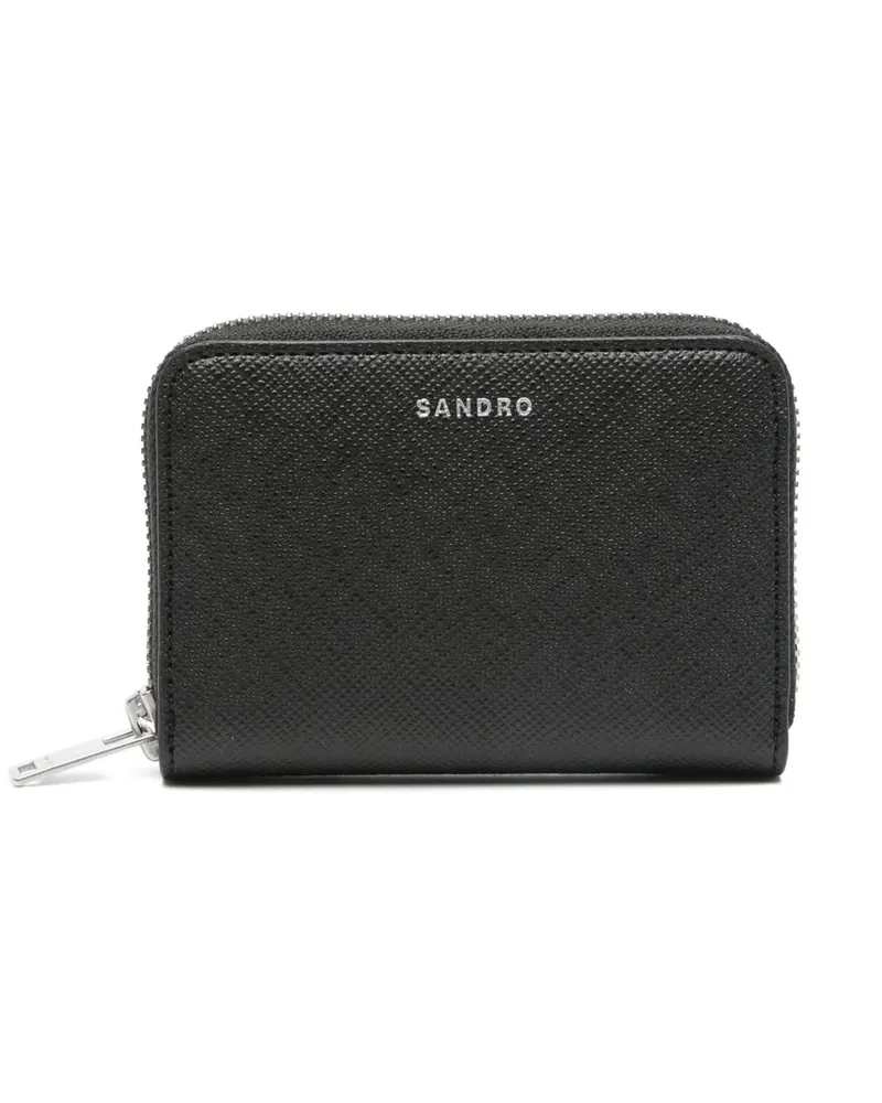 Sandro Portemonnaie aus Saffiano-Leder - Schwarz Schwarz