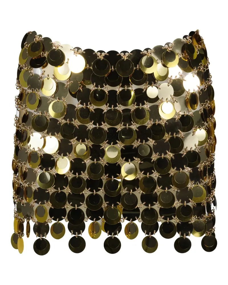 Paco Rabanne Minirock mit Pailletten - Gold Gold