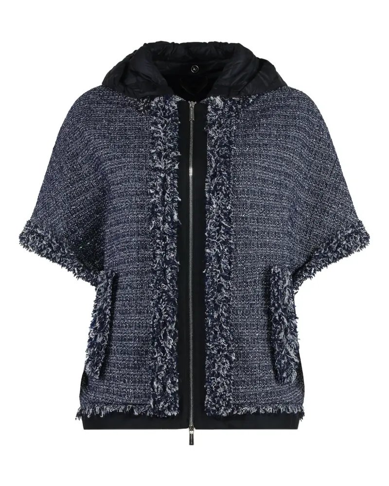 MOORER Kapuzenjacke aus Bouclé-Tweed - Blau Blau