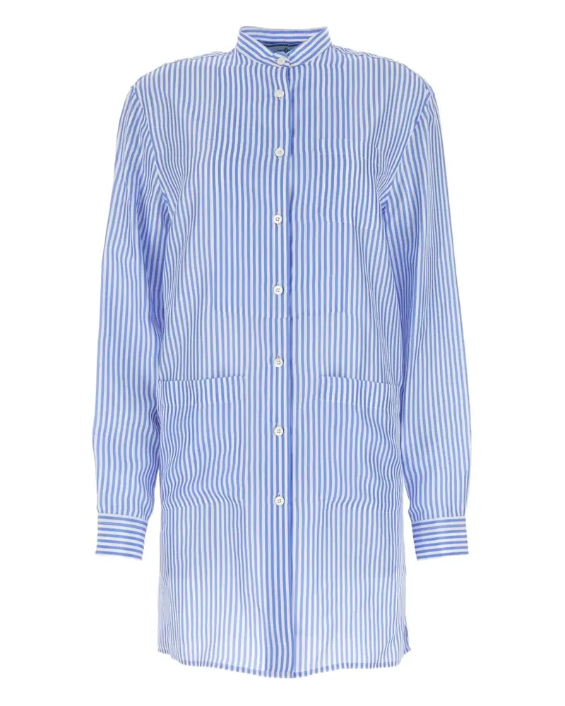 Prada Gestreiftes Seidenhemd - Blau Blau
