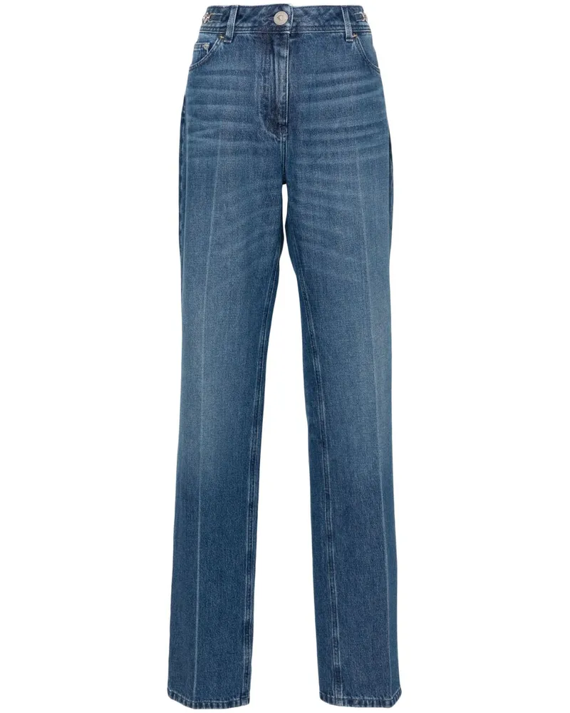 Versace Straight-Leg-Jeans mit Logo-Schild - Blau Blau