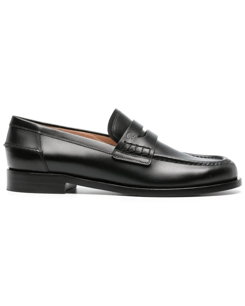 Gianvito Rossi Loafer mit runder Kappe Schwarz