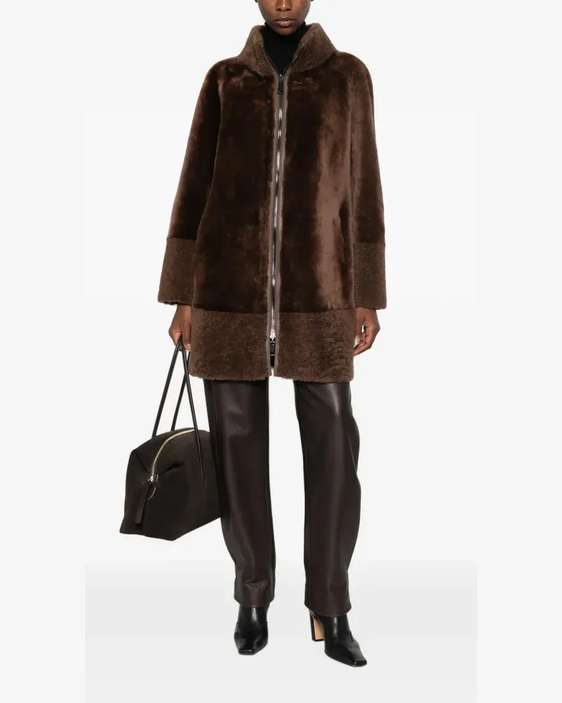 SUPREMA x Eraldo shearling-panelled reversible coat - Braun Braun