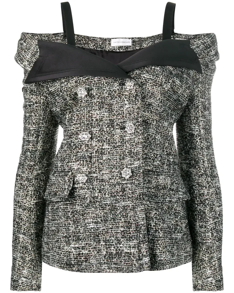 Faith Connexion Tweed-Jacke - Schwarz Schwarz
