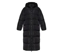 Gefütterter Mantel mit Reißverschluss - Schwarz