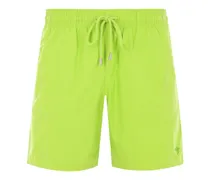 Badeshorts mit Logo-Patch - Grün
