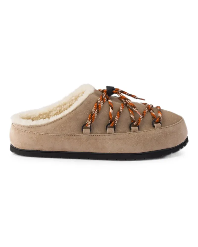 Prada Mules aus Wildleder - Nude Nude