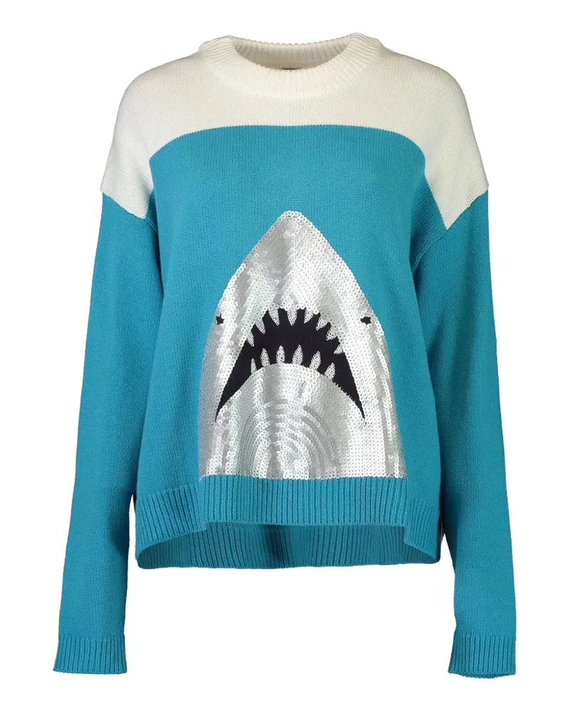 STAUD Reyavsequin shark sweater - Blau Blau
