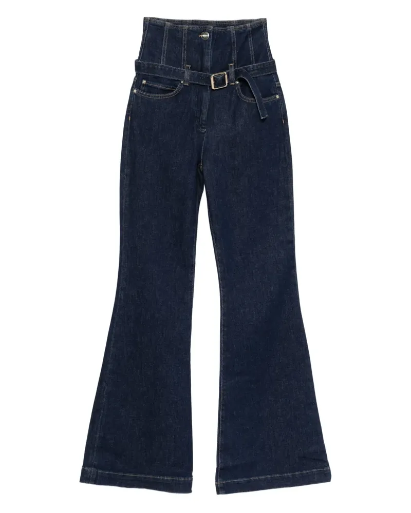 Pinko High-Waist-Jeans mit Gürtel - Blau Blau