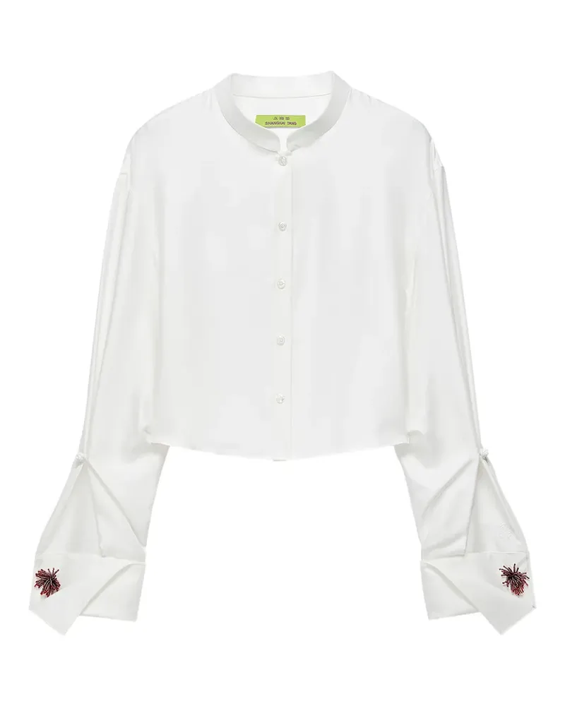 Shanghai Tang Shou Cropped-Bluse - Weiß Weiß