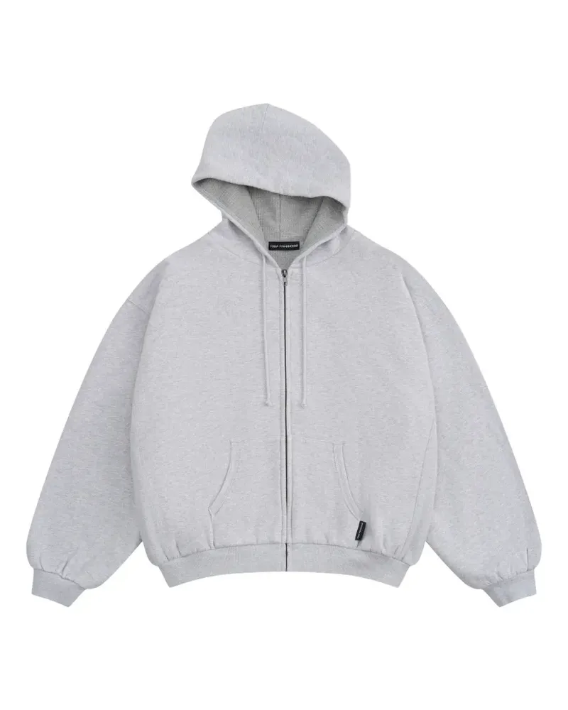Gosha Rubchinskiy waffle-lined zip-up hoodie - Grau Grau