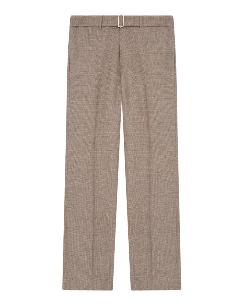 LARDINI houndstooth straight-leg trousers - Braun Braun