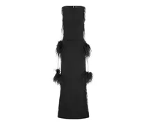 Gabby Abendkleid mit Federn - Schwarz