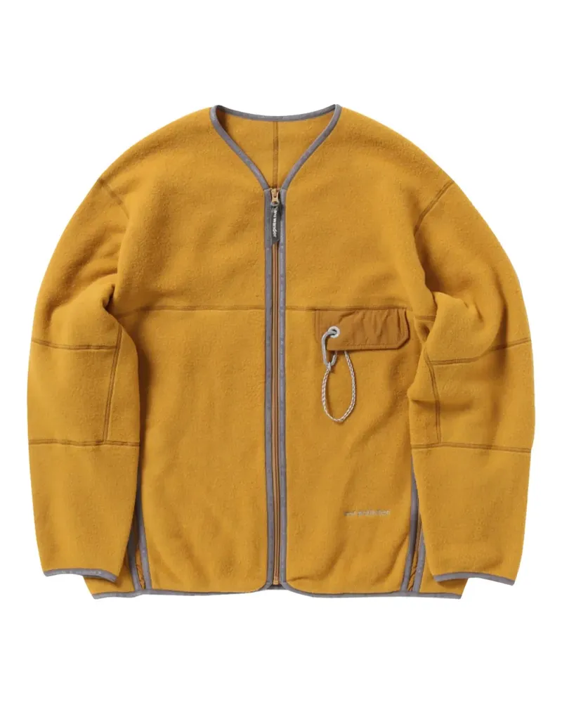 and wander zip nylon-pocket fleece jacket - Gelb Gelb