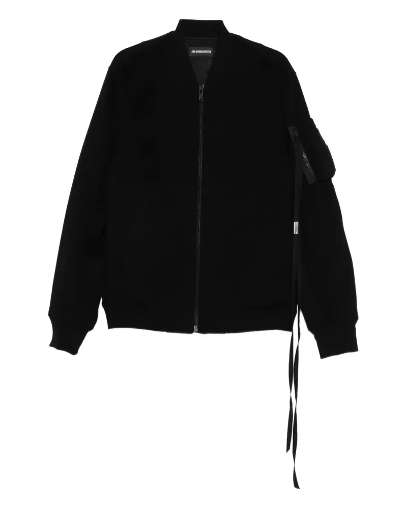 Ann Demeulemeester Bomberjacke mit Reißverschluss - Schwarz Schwarz