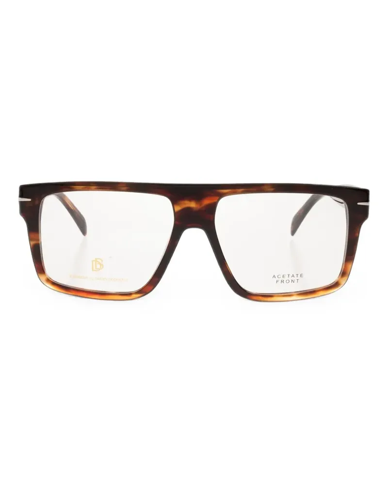 EYEWEAR by DAVID BECKHAM Eckige Brille in Schildpattoptik - Braun Braun