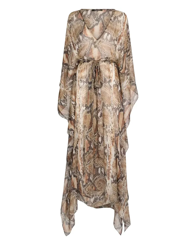 Roberto Cavalli Kleid mit Schlangenleder-Print - Braun Braun