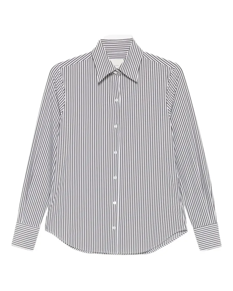 XACUS vertical-stripe long-sleeve shirt - Weiß Weiß