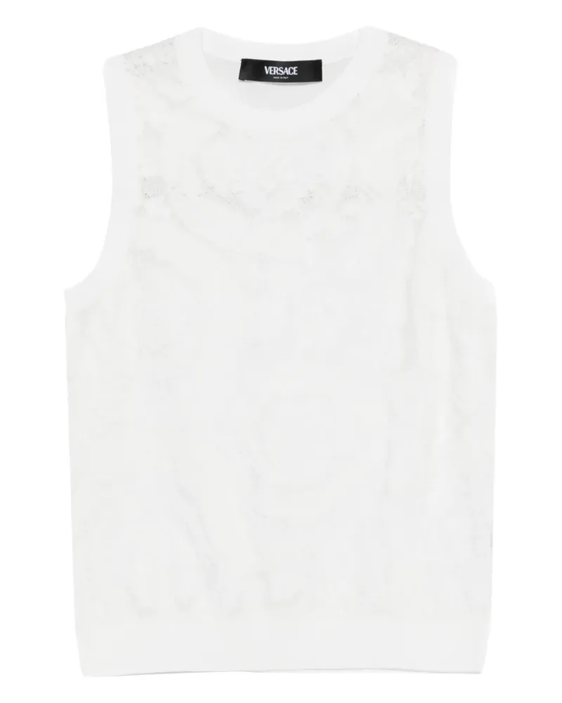 Versace lace knit top - Weiß Weiß