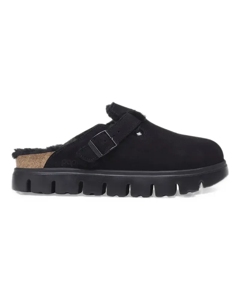 Birkenstock Boston chunky shearling suede leather - Schwarz Schwarz